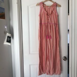 Anthropologie stripe jumpsuit